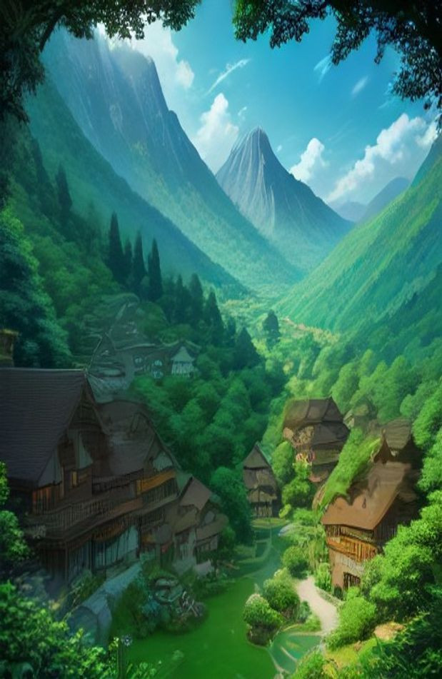 Hidden Leaf Village AI Wallpaper