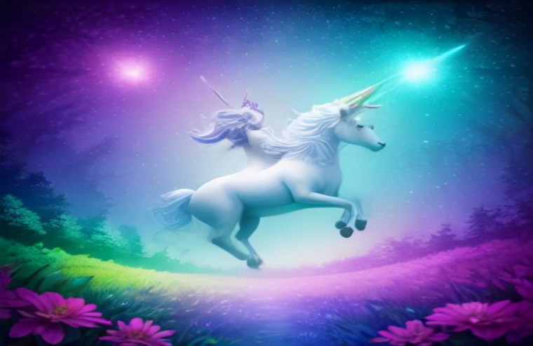 Cartoon Unicorn AI Wallpaper