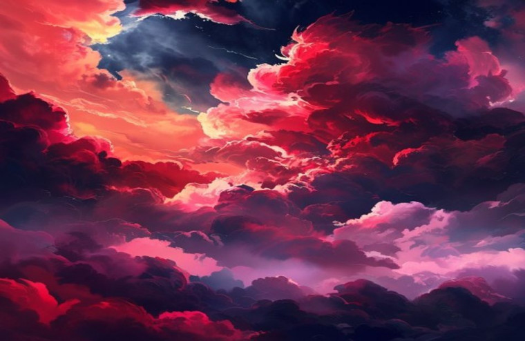 Akatsuki Clouds HD AI Wallpaper
