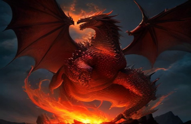 Fire Dragon AI Wallpaper