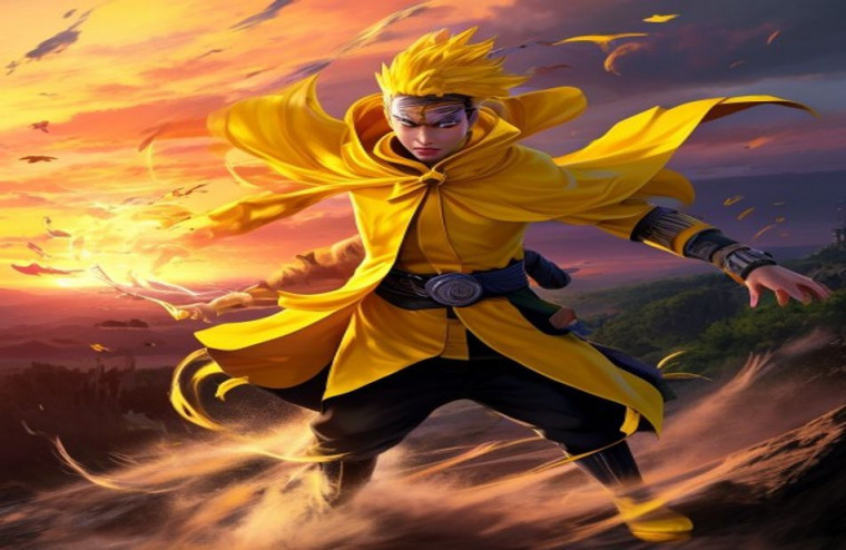 Yellow Flash Minato AI Wallpaper