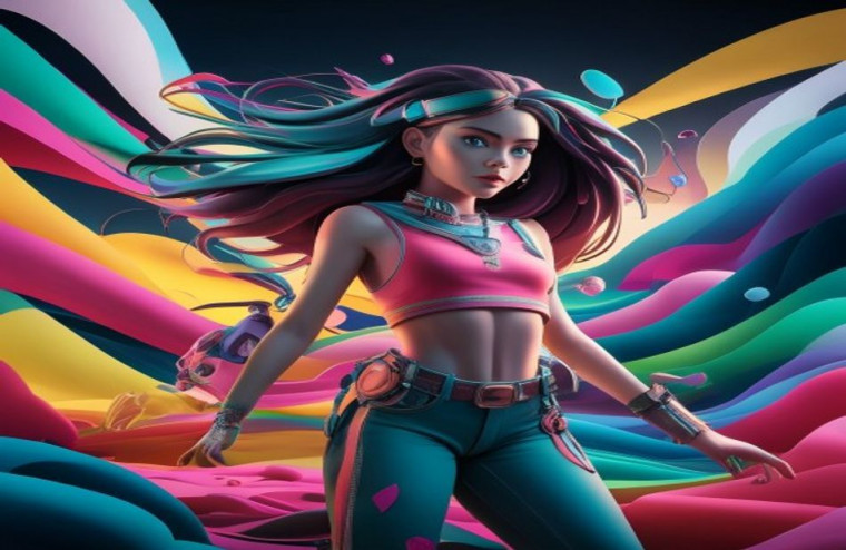 3d Girl AI Wallpaper For Computer