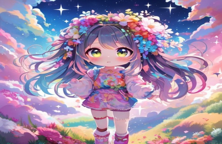 Cute Anime Girl AI Wallpaper