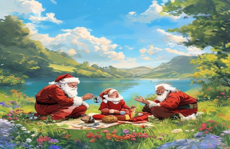 Santa Banta Nature AI Wallpaper