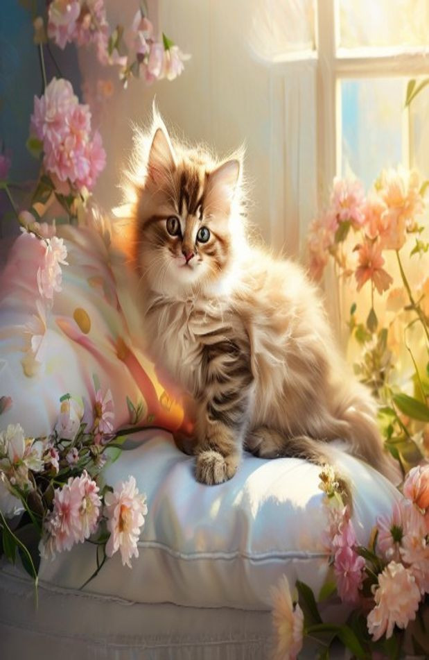 Cute Kitty AI Wallpaper