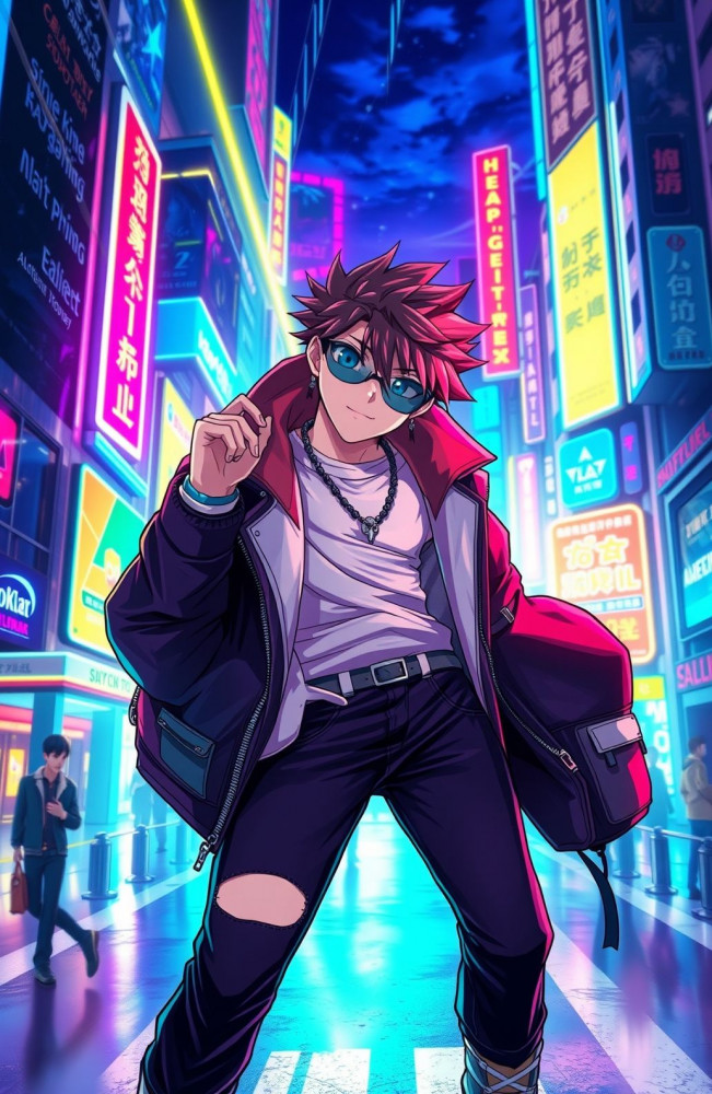 Cool Boy Anime AI Wallpaper