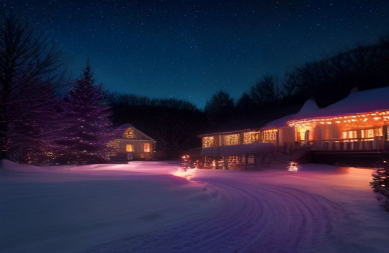 Blinking Christmas Lights AI Wallpaper