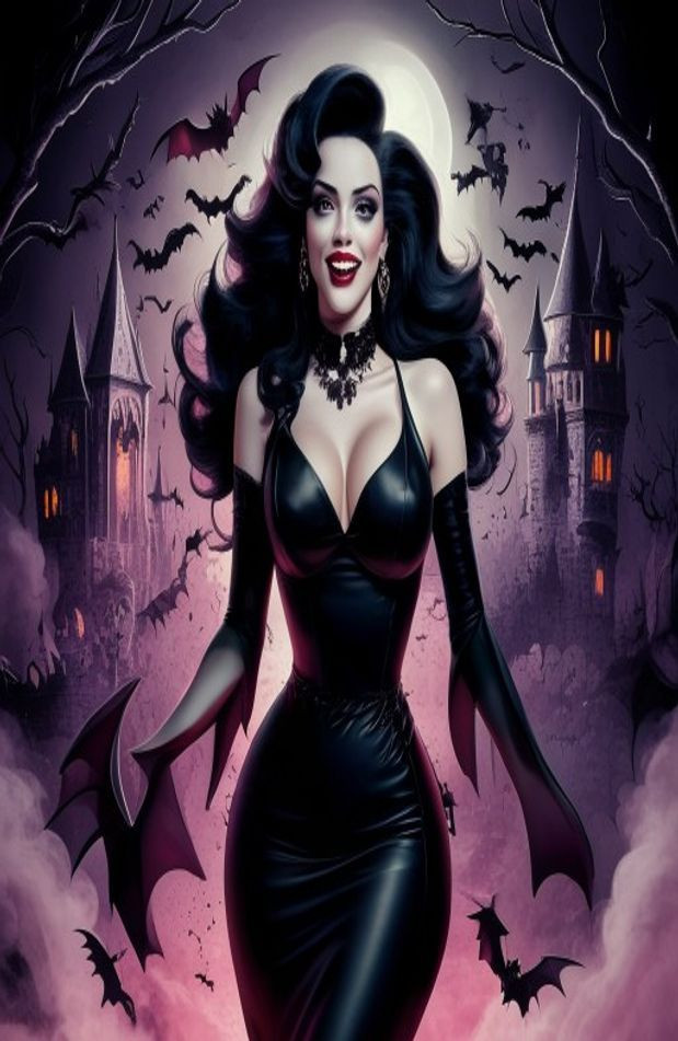 Elvira Mistress Of The Dark AI Wallpaper