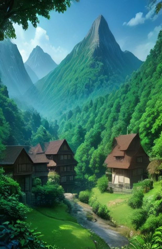 Hidden Leaf Village AI Wallpaper