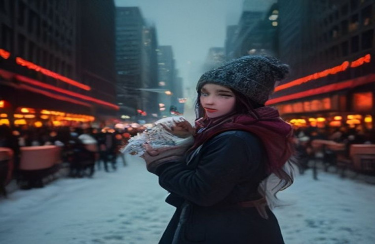 New York City Winter AI Wallpaper