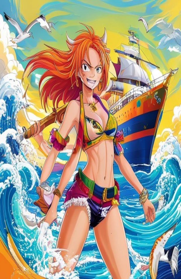 Nami One Piece AI Wallpaper