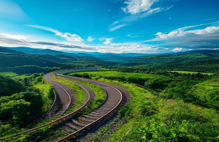 HD Train Tracks AI Wallpaper
