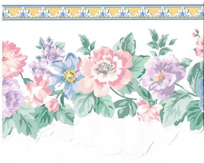 Free download Flower Power Blue Die Cut Wallpaper Border in York Kids 4