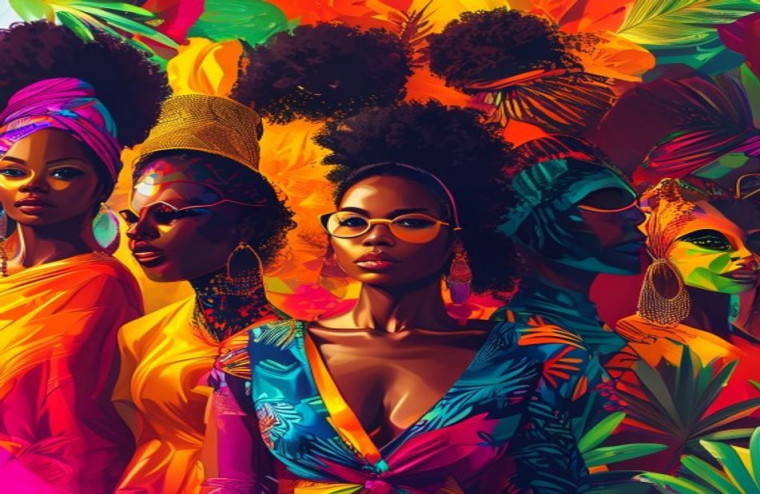 Beautiful Black Women AI Wallpaper