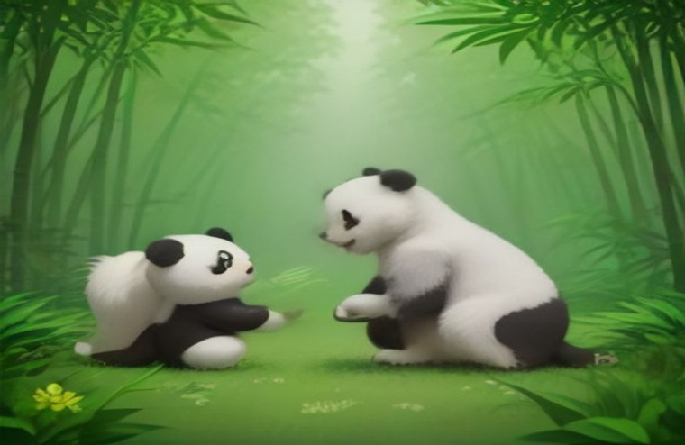 Cute Panda AI Background