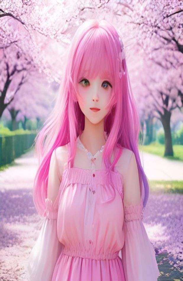 Cute Anime Girls AI Wallpaper