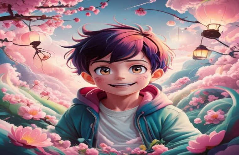 Love Anime Boy AI Wallpaper