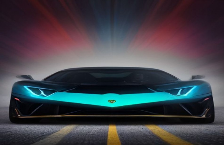 Rainbow Lamborghini AI Wallpaper