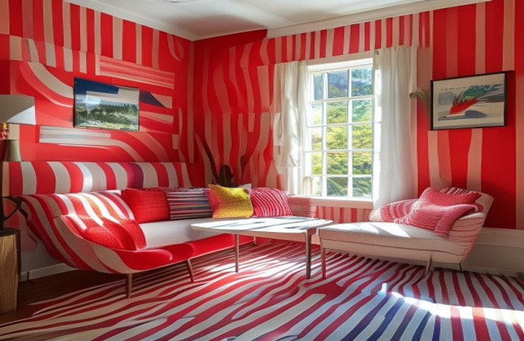 Red And White Striped AI Wallpaper