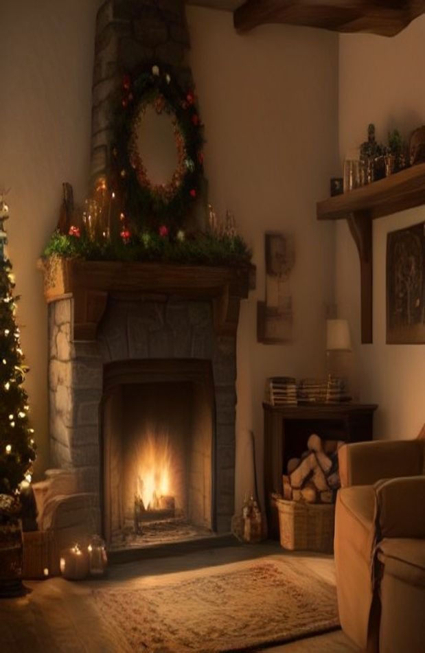 Live Fireplace AI Wallpaper