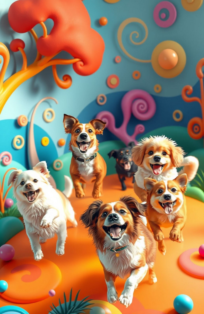 Cool 3d AI Wallpaper HD Dogs