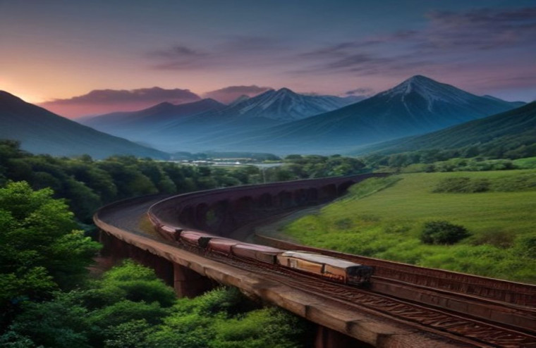 HD Train Tracks AI Wallpaper