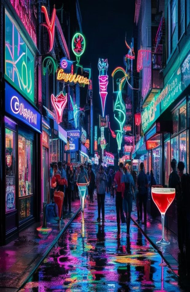 Neon Signs AI Wallpaper