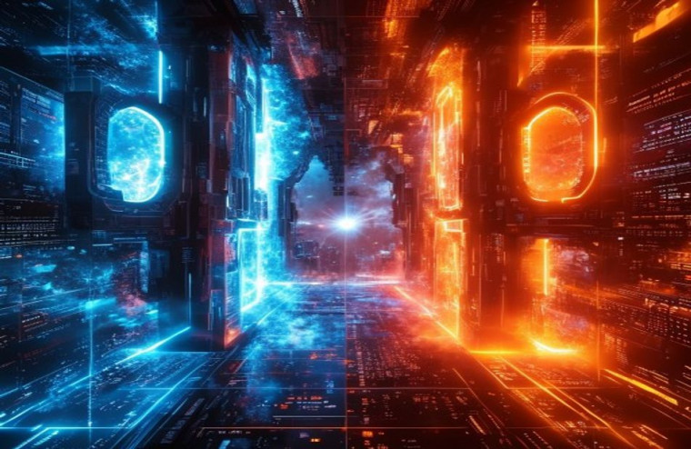 Portal Dual Screen AI Wallpaper