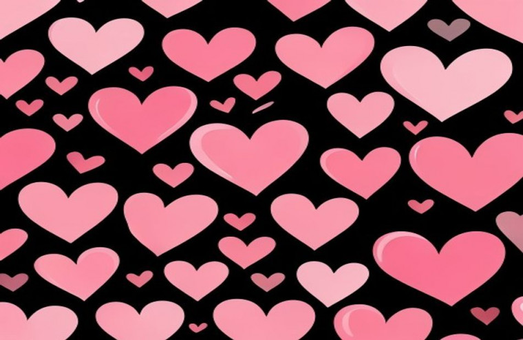 Pink And Black Heart AI Wallpaper