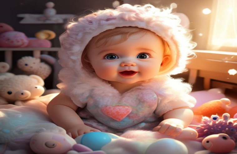 Cute Baby Girl Pictures AI Wallpaper