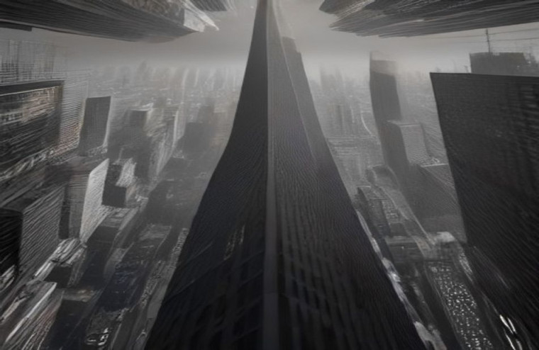 Black And White City AI Wallpaper