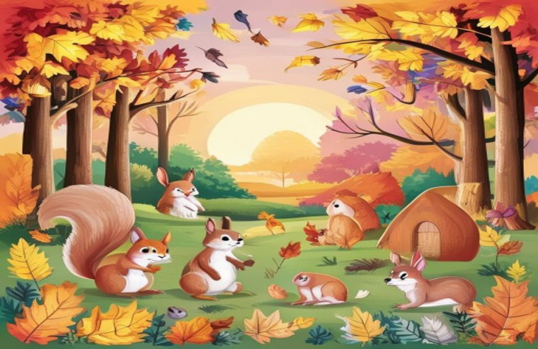 Cute Fall AI Wallpaper AI Background