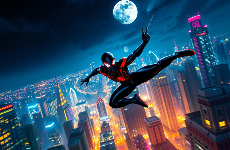 Black Spiderman AI Wallpaper