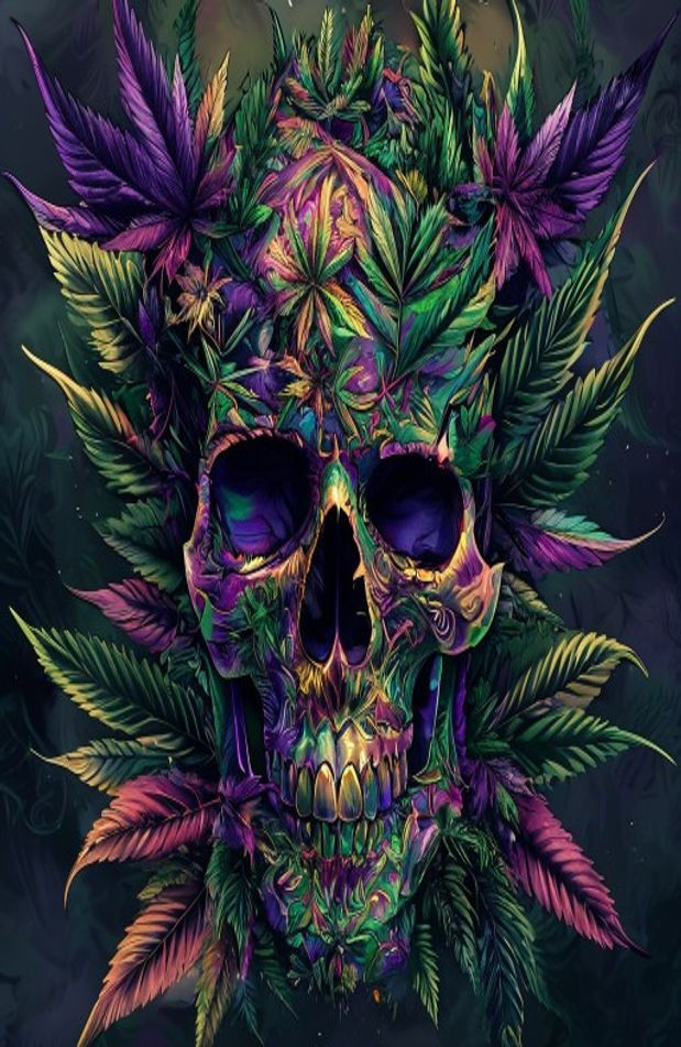 Wallpaper Of Weed Skull