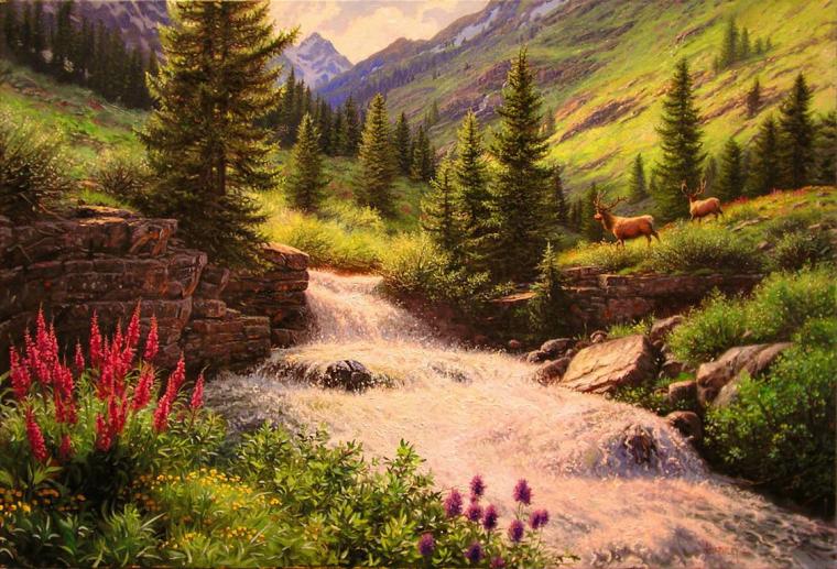 Free download HD Superb Mountain Stream Hdr Wallpaper Download 67444