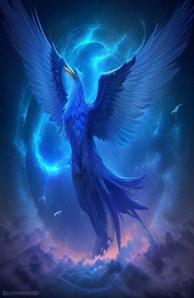 Blue Phoenix AI Wallpaper