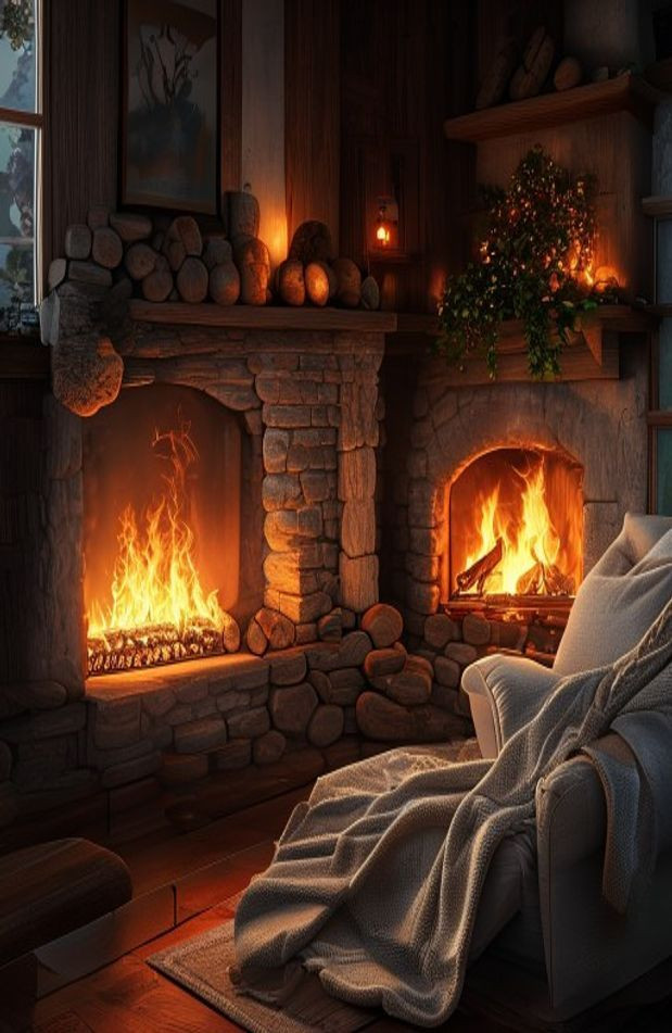Live Fireplace AI Wallpaper