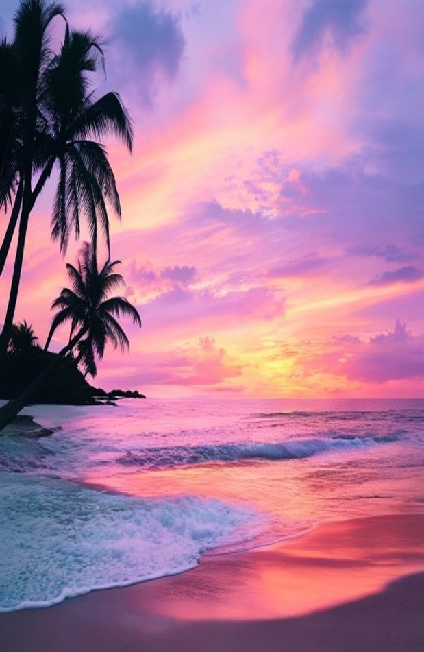 Beach Sunrise AI Wallpaper