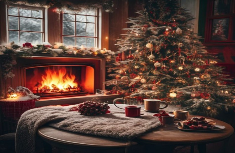 Cozy Christmas Aesthetic AI Wallpaper