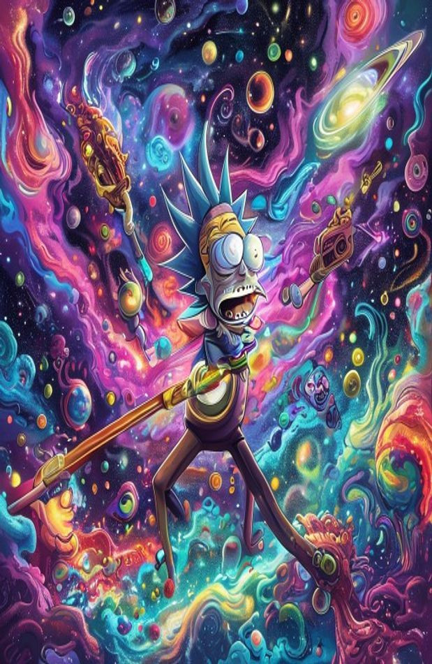 Supreme Rick And Morty AI Wallpaper