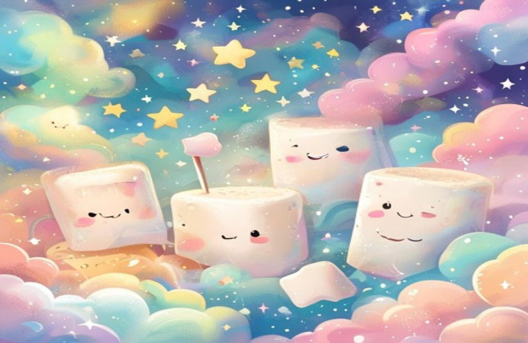 Cute Marshmallow AI Wallpaper