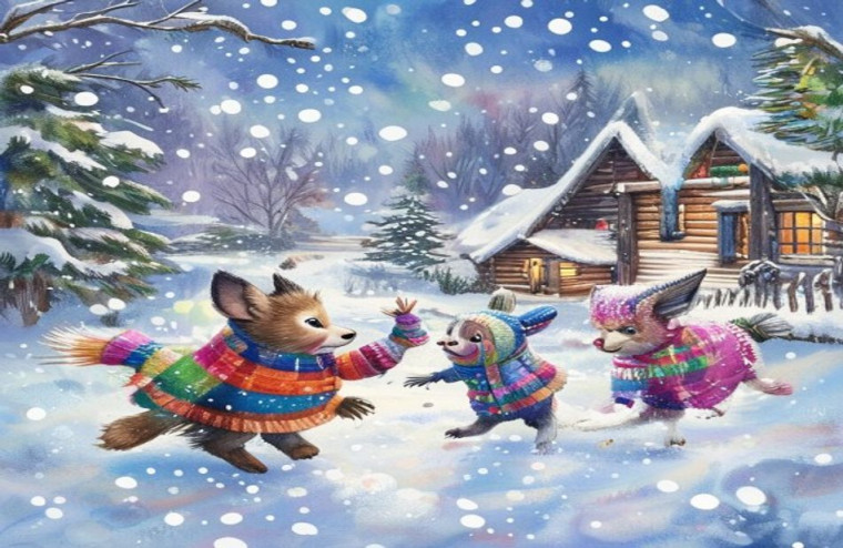 Cute Winter AI Wallpaper