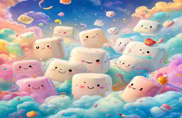 Cute Marshmallow AI Wallpaper