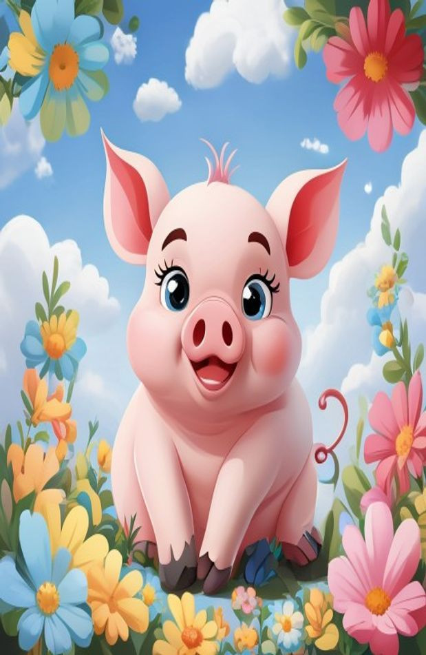 Cute Pig AI Wallpaper