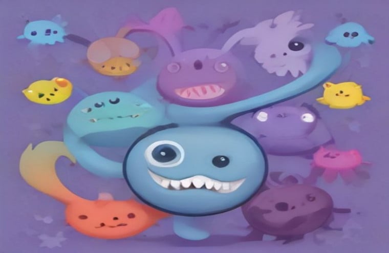 Cute Monster AI Wallpaper