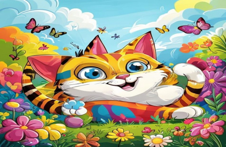 Cartoon Cat AI Wallpaper