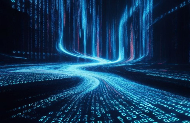 Blue Matrix Code AI Wallpaper Live