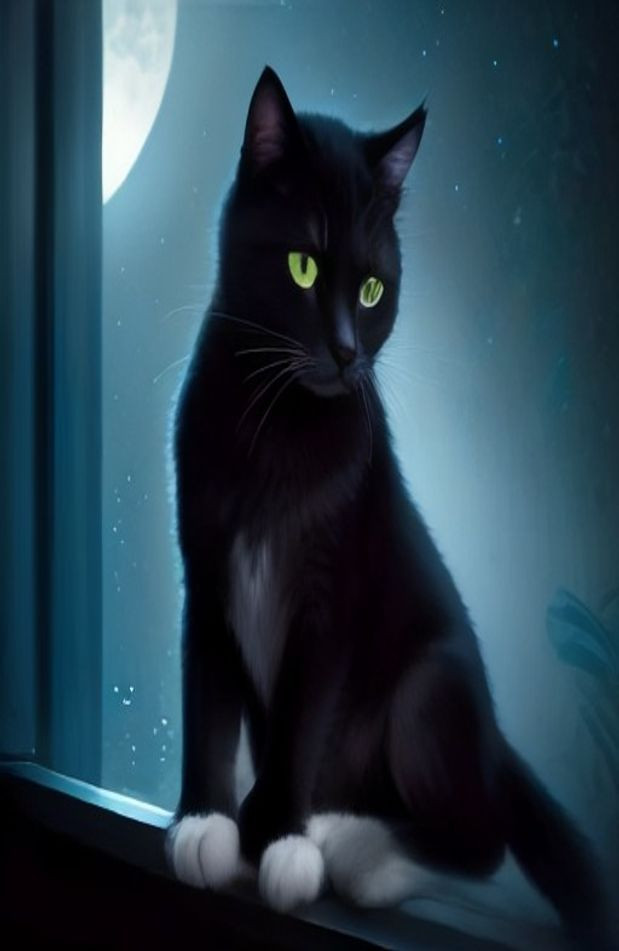 Black Cat AI Wallpaper For Computer
