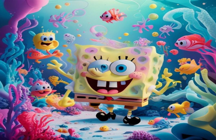 Aesthetic Spongebob AI Wallpaper