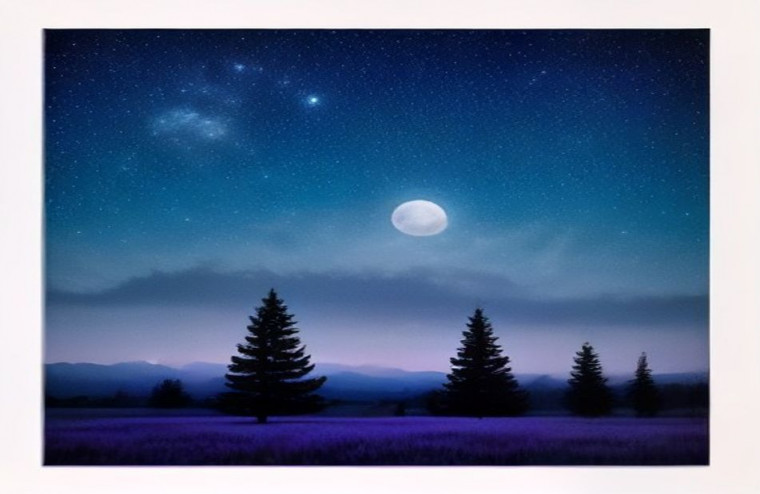 Stars And Moon AI Wallpaper